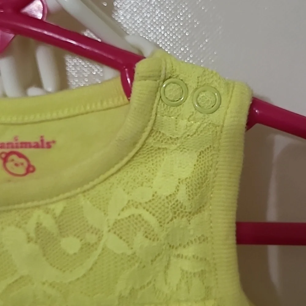 GARANIMALS Bright Yellow Sleeveless Baby Bottom Snap Bodysuit - Size: 6-9 Months
